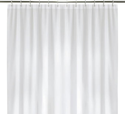 LiBa Bathroom Shower Curtain - Waterproof Plastic Shower Curtain Premium PEVA Non-Toxic with Rust Proof Grommets White 8G Heavy Duty Bathroom Accessories 72x78
