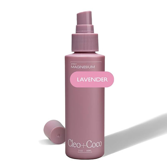 Cleo+Coco Functional Magnesium Lavender Spray for Sleep (3.0 oz), Multi-Use Deodorizing & Soothing Body Spray for Women and Men, Aluminum-Free & Vegan