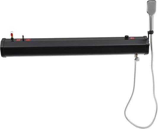 Pressurized Water Tank Portable Roof Rack Water Tank Over-Landing Pressurized Water Tank on Off-Road Vehicle with Shower, Hose & Storage Bag for Camping, Water Storage