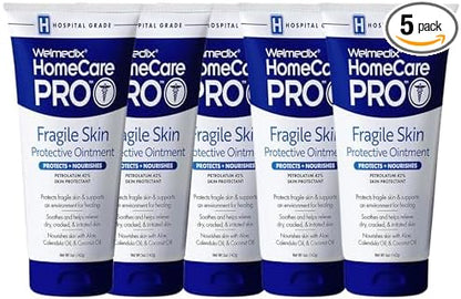Welmedix Fragile Skin Protective Ointment | Hospital Grade Healing Ointment, Barrier Cream & Skin Protectant w/Calendula for Treatment of Eczema, Psoriasis, Dermatitis, Bed Sores, Chafing (Pack of 5)