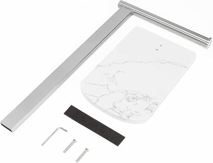 NearMoon Hand Towel Holder with Balanced Marble Base, 304 Stainless Steel Stand Towel Ring L Shape Hand Towel Rack Free-Standing Towel Bar for Bathroom Kitchen Countertop (Single Rod, Brushed Nickel)