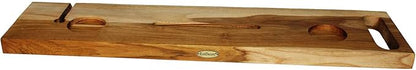 EcoDecors Eleganto 36" Live Edge Solid Teak Bath Caddy Tray with Handle, Book & Tablet Holder, Wine Glass Holders, Luxury Bathtub Tray