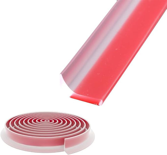 Shower Threshold Water Dam,Self Adhesive Silicone Waterproof Barrier Bathroom and Kitchen Shower Water Stopper Guard for Dry And Wet Separation Caulk Seal Strip Edge Trim(39Inch, Transparent)