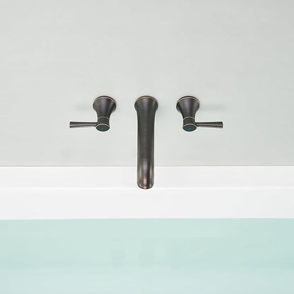 Wall Mount Tub Filler Brass Tub Faucet Oil Rubbed Bronze Bathroom Bathtub Faucets with 2 Handles
