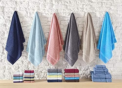 SALBAKOS 100% Turkish Cotton Bath Towel Set of 4 27x54 inch | Heirloom Quality | Hotel & Spa Collection | Ultra Soft, Super Absorbent, Long Lasting Bath Towels | Made in Turkey (Rose, 4 Bath Towels)