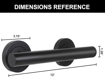 Lava Odoro Shower Grab Bar, Modern Stainless Steel Handicap Grab Bar for Bathtubs and Showers, Shower Safety Bar for Seniors Disabled, ADA-Compliant (Matte Black, 12 Inch)