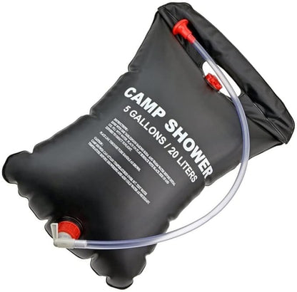 Solar Camp Shower Bag Solar Heated Outdoor Shower Bag Portable Bathing for Outdoor Travel Hiking Climbing (5 Gallons/20 L)