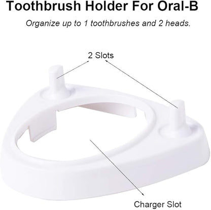 LazyMe Electric Toothbrush Heads Holder Charger Holders and 4 Toothbrush Heads Dust-Proof Covers for Oral-B Electric Toothbrush Series