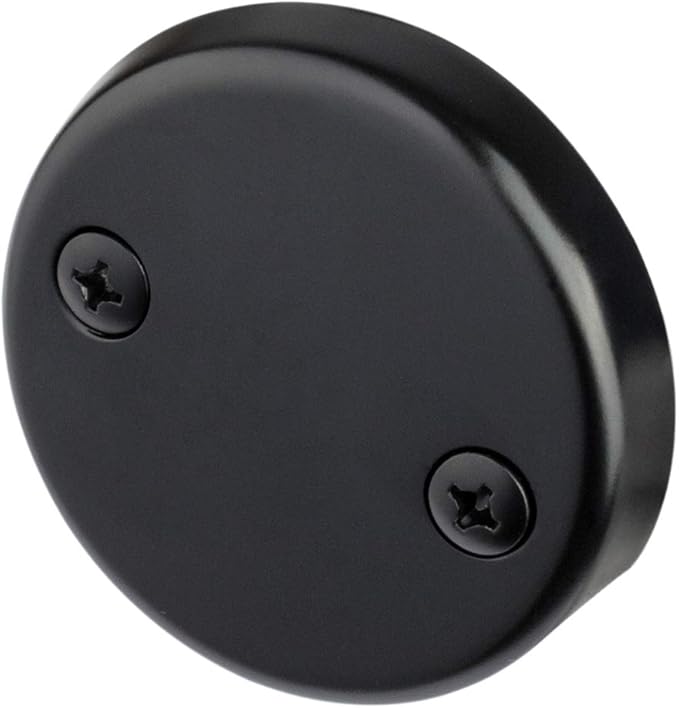 Artiwell Tip-Toe Bathtub Drains Trim Set with Two-Hole Overflow Faceplate, Replacement Bath Drain Trim Kit with 2-Hole Overflow Faceplate and Universal Fine/Coarse Thread (MATT BLACK)