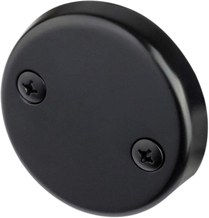 Artiwell Tip-Toe Bathtub Drains Trim Set with Two-Hole Overflow Faceplate, Replacement Bath Drain Trim Kit with 2-Hole Overflow Faceplate and Universal Fine/Coarse Thread (MATT BLACK)