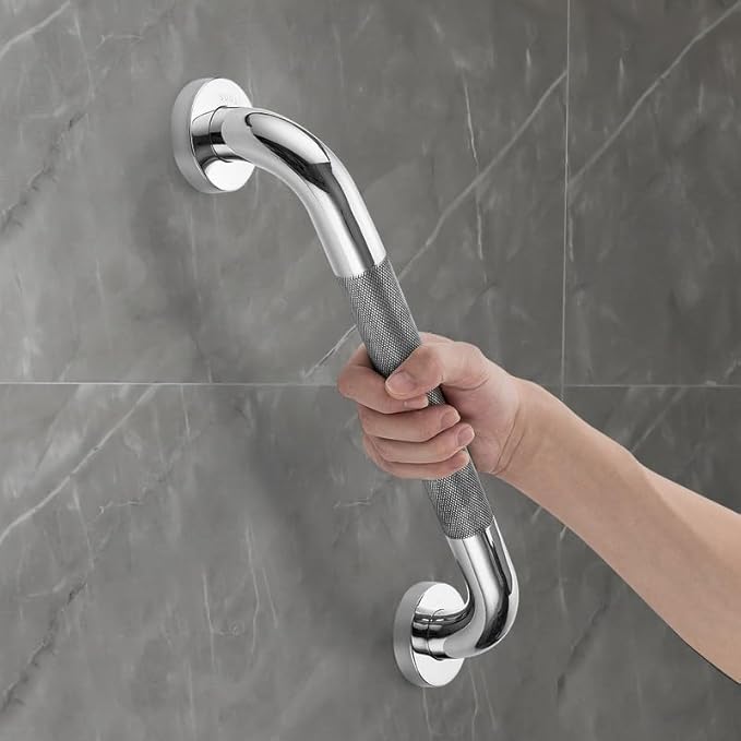 Grab Bars for Shower, 1 Pack 12-Inch Anti Slip Shower Handles for Elderly, Safety Shower Grab Bar, Stainless Steel Handicap Grab Bars for Bathroom (Polished Nickel 1" Diameter)