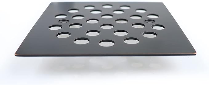 4-1/4 Inch Screw-in Square Floor Drain Cover Replacement Shower Grates with Screws (Oil Rubbed Bronze)