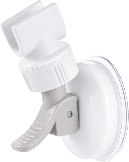 Zhehao Adjustable Shower Head Holder, Removable Suction Cup Shower Head Holder, No Drill Wall Mounted Suction Bracket with Chrome Polished for Marble Glass Metal Ceramic(2,Grey Wrench)