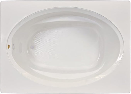 Jacuzzi SIGNATURE Acrylic Drop-In Bathtub, Soaking Sanctuary, Slip Resistant, Universal Drain Placement, 59" (L) x 41" (W), Oval, Oyster