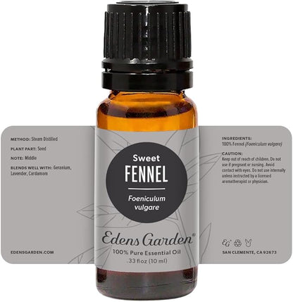 Edens Garden Fennel- Sweet Essential Oil- 100% Pure Premium Grade, Undiluted, Natural, Therapeutic, Aromatherapy, The Best for Diffuser, Candle, Laundry, Humidifiers 10 ml (.33 fl oz)