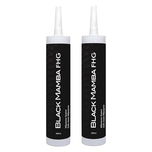 Black Mamba FHG High Tack - Superfast Mono Component Polymer Sealant Cartridge - Gray (2 Pack)