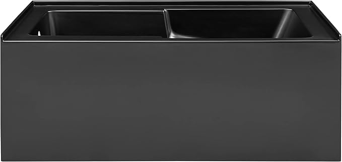 Voltaire 60 in. x 32 in. Acrylic Matte Black, Skirted Alcove, Integral, Left-Hand Drain, Apron Bathtub