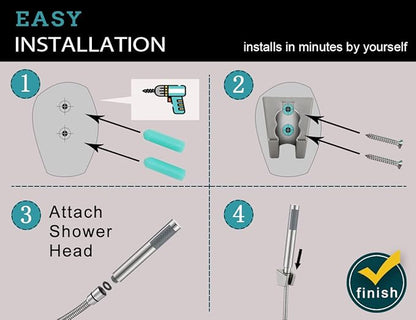 Handheld Shower Head with Hose, Hand Held Shower Wand Head with Long Hose, High Pressure RV Shower Head with Handheld Spray Combo, Dog Shower Attachment, Brushed Nickel