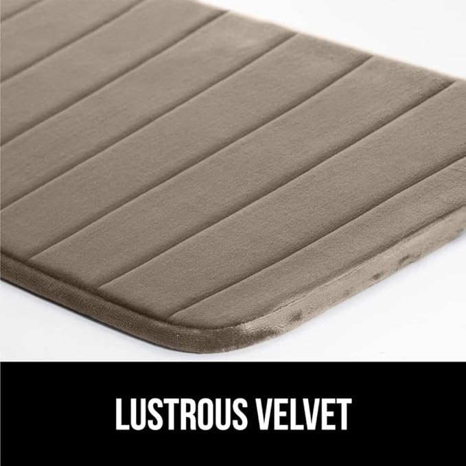 GORILLA GRIP Memory Foam Bath Mat, Soft Absorbent US Designed Bathroom Rug, Gripping Dots Machine Washable Bathmat, Cushioned Floor Mats, Shower Sink Rugs Room Décor Accessories, 30x20 Taupe