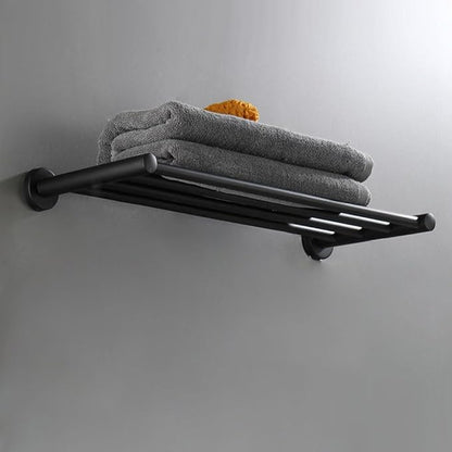 20 Inch Bathroom Towel Rack, Hotel Style Towel Racks for Bathroom Wall Mounted, Modern Towel Bar Rack, 2-Tier Towel Shelves, Black