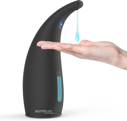 Automatic Soap Dispenser Touchless,300ML Hand & Dish Countertop Electric Liquid Rechargeable Dispenser with Sensor,Modern 4 Gear Adjustable Waterproof Kitchen Auto Soap Pump（Black）
