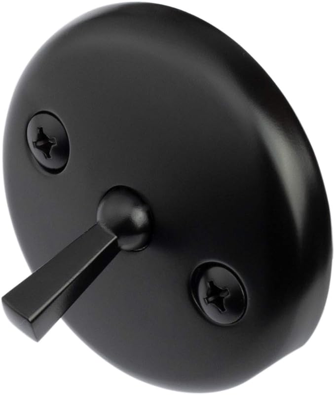 Artiwell Trip Lever Tub Trim Kit Set With Trip Lever Overflow Face Plate, Trip Lever Bathtub Drain with Strainer, Overflow and Matching Screws (MATT BLACK)