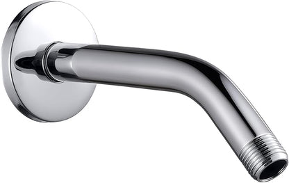 Cobbe Shower Arm with Flange and Teflon Tape, 6-Inches Wall Mounted Shower Pipe Arm 304 Stainless Steel Extension for Fixed Shower Head, Chrome