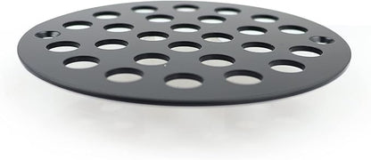 4 Inch Screw-in Round Shower Drain Cover Replacement Floor Drainer with Screws (Black)