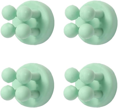 Silicone Toothbrush Holders for Bathrooms - 4 Pcs Green Wall Mounted Shower Razor Holder
