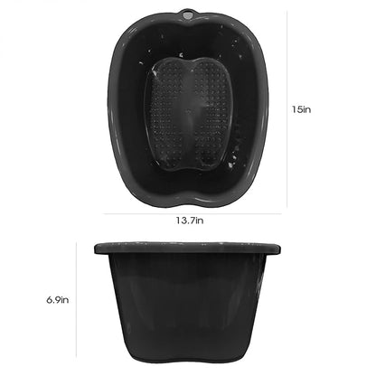 Foot Soaking Bath Basin, Large Size Feet Massager Tub, At Home Spa Pedicure Treatment (FBBlack3)