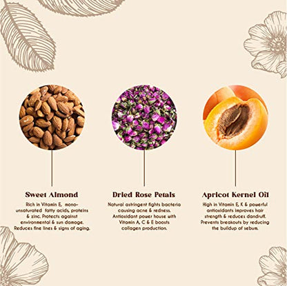 BEAUTE DE PROVENCE Multi-Use Oil for Face, Body and Hair - Organic Blend of Apricot, Vitamin E and Sweet Almond Oil Moisturizer for Dry Skin, Rose Petals, Bergamot Essential Oil - 4 Fl Oz