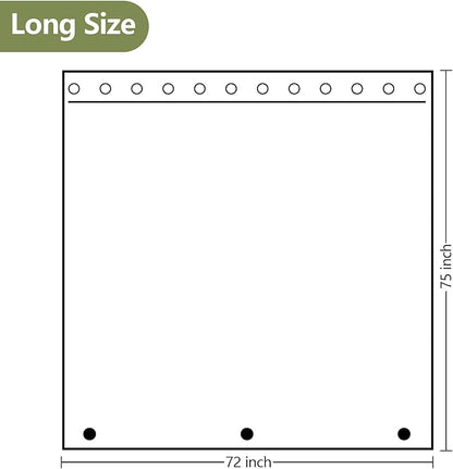 75 inch Long Clear Shower Curtain with 3 Large Magnets, Waterproof PEVA 8G Plastic Shower Curtain Liner Weighted, 72'' x 75'' Long Transparent Shower Liner Bpa-Free for Bathroom