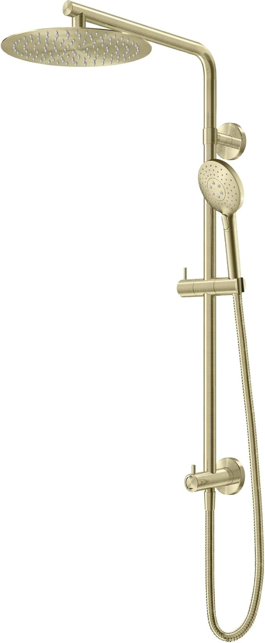 BATH ROYALE Rain Shower Head & Detachable Handheld Spray Combo, Easy Install & 3 Spray Modes, Brushed Gold