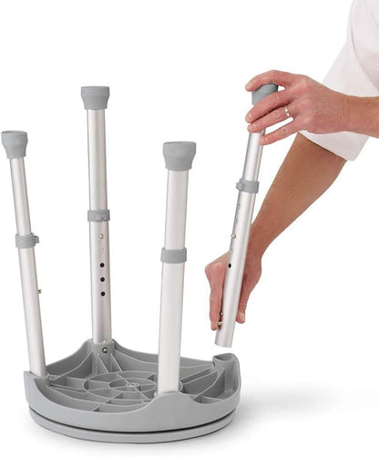 Medline Durable Aluminum Frame, Round Swivel Shower Stool, Gray, Supports up to 300lbs.