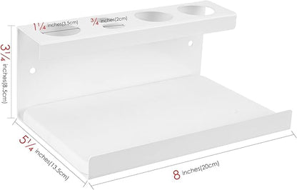 Electric Toothbrush Countertop Holder with Diatomite Stone - Bathroom Sink Organizer or Wall-Mounted Rack, Compatible with Philips Sonicare, Oral-B (White)