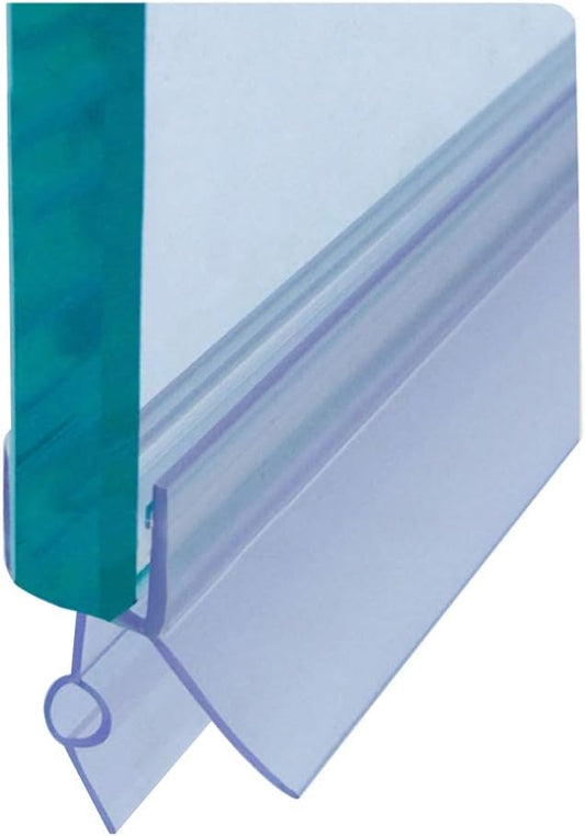 Frameless Shower Door Bottom Seal with Drip Rail for 1/4"(6mm) Glass, Length 27.5"/0.7m, Glass Door Sweep Stop Shower Leaking