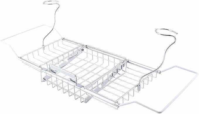 Bathtub Tray, Bath Tray for Tub Bathtub Caddy Wine Slots and Book Holder Bath Table for Candle Towel Book Wine Phone Shower