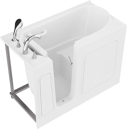 ANZZI Walk In Tub 53'' x 26'' Left Drain Soaking in White, Indulge in Ultimate Luxury, Comfort, and Safety with ANZZI Walk-in Tubs | Quick Fill, Therapeutic Soaking Tub