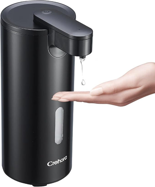 Automatic Soap Dispenser, Automatic Soap Dispenser Touchless, Kitchen & Bathroom, 3 Adjustable Volume for Liquid Soap, Water-Resistant, Hotel, Restaurant and School, Clog-Free, Black