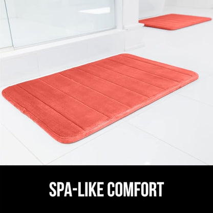 GORILLA GRIP Memory Foam Bath Mat, Soft Absorbent US Designed Bathroom Rug, Gripping Dots Machine Washable Bathmat, Cushioned Floor Mats, Shower Sink Rugs Room Décor Accessories, 36x24 Coral