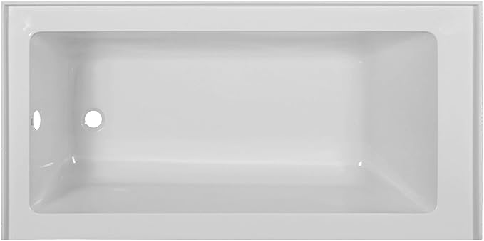 Fine Fixtures Acrylic, Fiberglass Alcove Soaking Bathtub with Integral Apron Front - Drain Included (72" x 32", Left Hand, White)