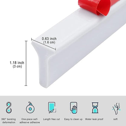 Collapsible Shower Water Guard Water Splash Guard Water Dam Barrier Shower Threshold for Shower Stall, Stay Dry Retainer for Wet and Dry Separation for Bathroom (48") …