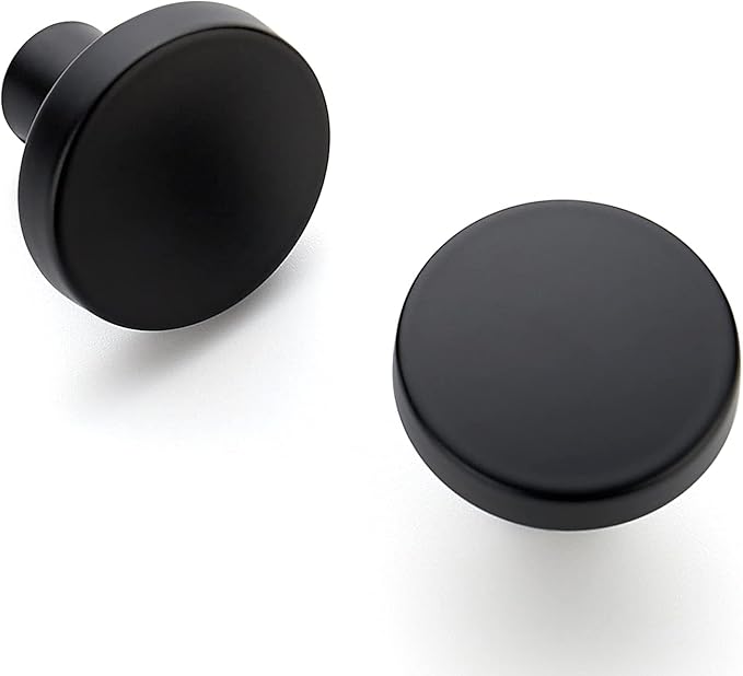 Ravinte 30 Pack Drawer Pulls 1-1/4 Inch Kitchen Cabinet Knobs Solid Round Dresser Drawer Knobs Matte Black Dresser Knobs Drawer Knobs Simple Cabinet Hardware for Cupboard Drawer Pulls