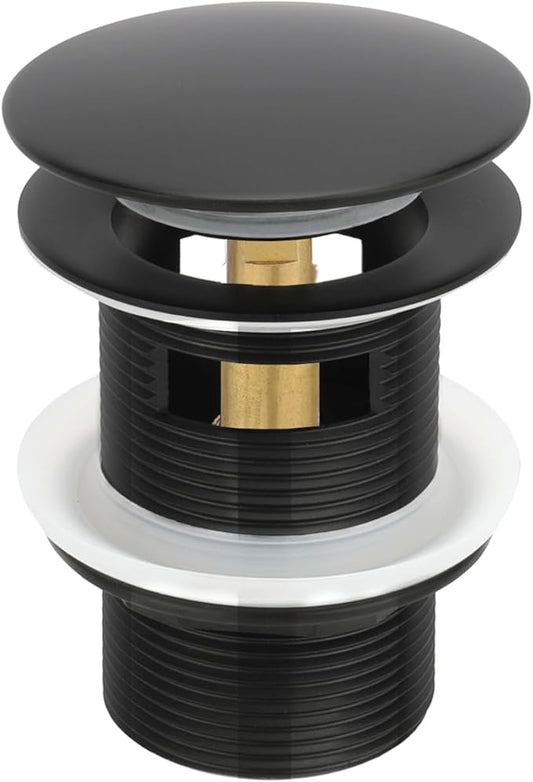 Tub Stopper Bathtub Drain, Brass Pop-up Freestanding Bathtub Drain Stopper, Fits Most Freestanding Tub Rough- in Kits (Black)