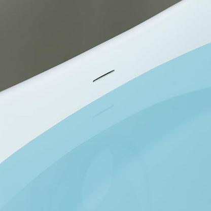 WOODBRIDGE 67 in. x 31.5 in. Stone Resin Luxury Contemporary Solid Surface Freestanding Bathtub in Matte White