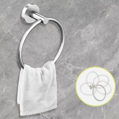 Cilee 8 Piece Brushed Nickel Bathroom Hardware Set, 24inch Bathroom Towel bar+Towel Ring+Toilet Paper Holder+ Robe Towel Hook, SUS304 Stainless Steel Bathroom Accessory Set