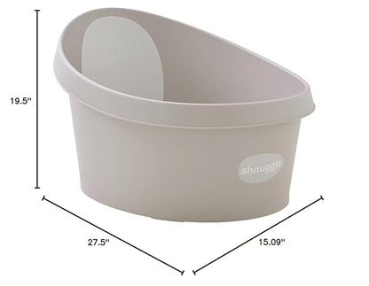 Toddler Bath Tub | Larger Bath for Bigger Kids at Bathtime | Includes Warm and Soft Foam backrest | Grippy Anti-Slip Surface | Includes Easy Drain Bath Plug | Taupe Beige + Rinse Jug