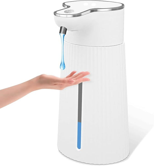 Automatic Liquid Soap Dispenser, 10.5oz/400ML Adjustable Wall Mount Touchless Soap Dispenser Waterproof for Bathroom Kitchen, USB C Rechargeable with Intelligent Infrared Sensor