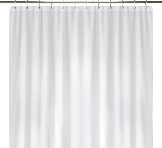 LiBa Bathroom Shower Curtain - Waterproof Plastic Shower Curtain Premium PEVA Non-Toxic with Rust Proof Grommets White 10G Heavy Duty Bathroom Accessories 72x72