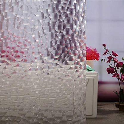 Adwaita 3D Bubbles Shower Curtain Liner,No Odors,Eco Friendly (Clear)